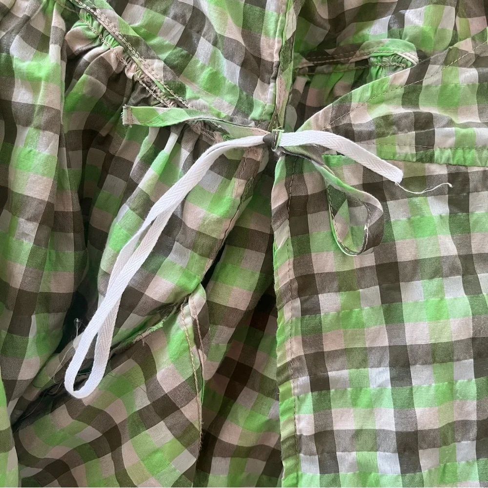 Ganni wrap dress green plaid - Picture 6 of 11